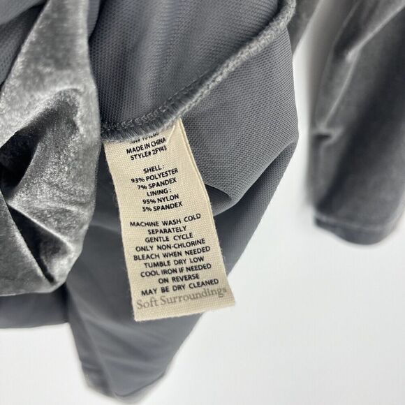 Soft Surroundings Top Size Medium Gray Velvet Alyssa Stretch Knit Top Shoreline - Picture 6 of 6